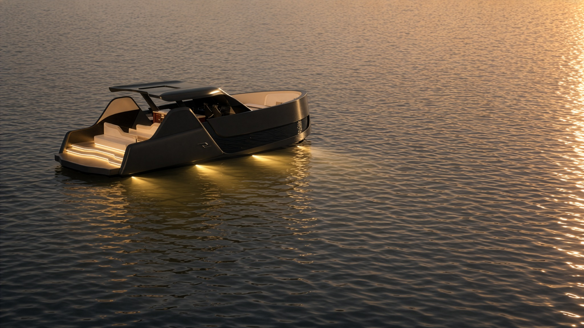 Elysian yacht on water